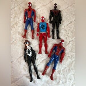 Marvel Spider-Man Action Figures Lot Miles Morales Spider Woman Bundle 6 Toy